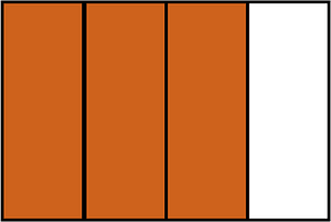 Orange-Brown Rectangle Fraction 3:4