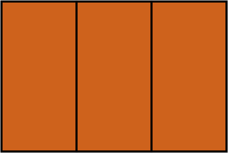Orange-Brown Rectangle Fraction 3:3