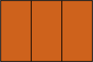 Orange-Brown Rectangle Fraction 3:3