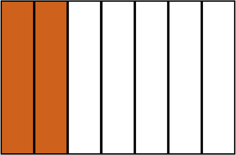 Orange-Brown Rectangle Fraction 2:7