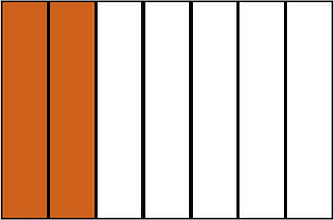 Orange-Brown Rectangle Fraction 2:7
