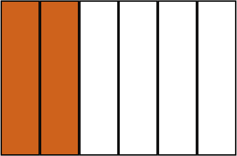 Orange-Brown Rectangle Fraction 2:6