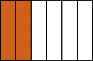 Orange-Brown Rectangle Fraction 2:6