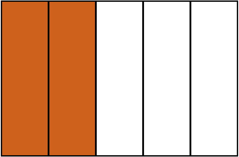 Orange-Brown Rectangle Fraction 2:5