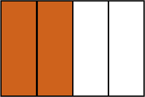 Orange-Brown Rectangle Fraction 2:4
