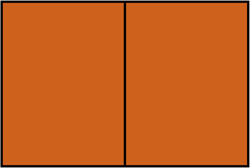 Orange-Brown Rectangle Fraction 2:2