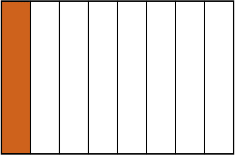 Orange-Brown Rectangle Fraction 1:8