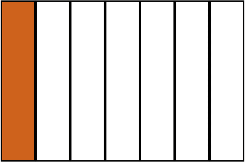 Orange-Brown Rectangle Fraction 1:7