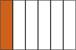 Orange-Brown Rectangle Fraction 1:6