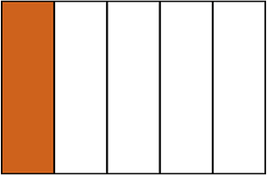 Orange-Brown Rectangle Fraction 1:5