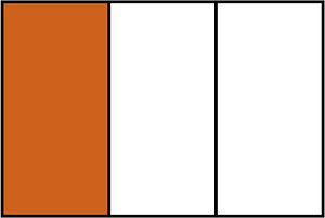 Orange-Brown Rectangle Fraction 1:3