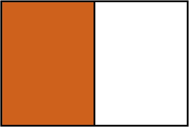 Orange-Brown Rectangle Fraction 1:2