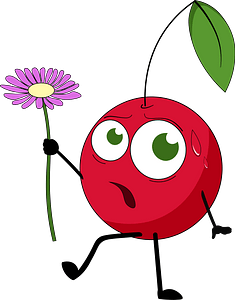 Cherry with flower