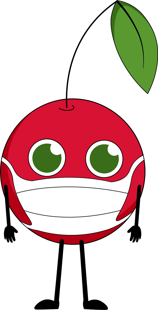 Cherry with medical mask