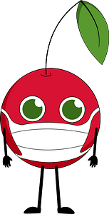 Cherry with medical mask