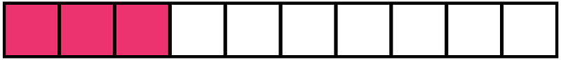 Pink Rectangle Fraction 3:10