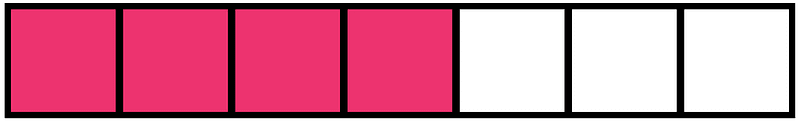 Pink Rectangle Fraction 4:7