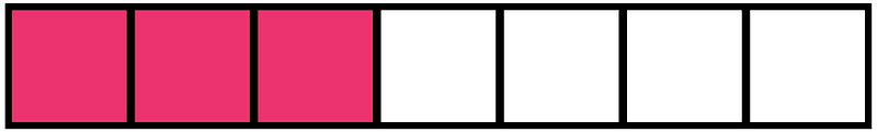 Pink Rectangle Fraction 3:7