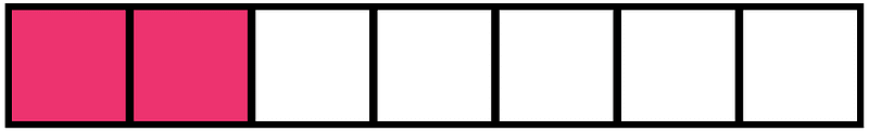 Pink Rectangle Fraction 2:7