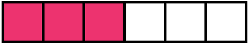 Pink Rectangle Fraction 3:6
