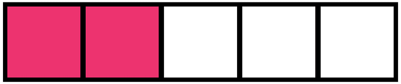 Pink Rectangle Fraction 2:5