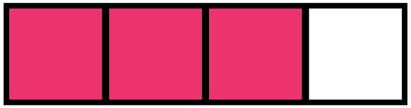 Pink Rectangle Fraction 3:4