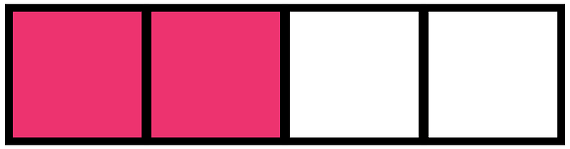 Pink Rectangle Fraction 2:4