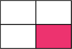 Pink Rectangle Fraction 1:4