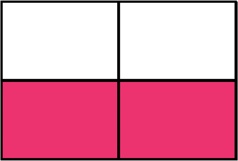 Pink Rectangle Fraction 2:4