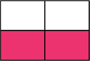 Pink Rectangle Fraction 2:4