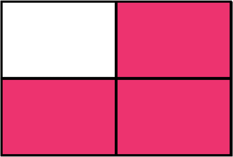 Pink Rectangle Fraction 3:4