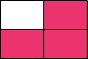 Pink Rectangle Fraction 3:4
