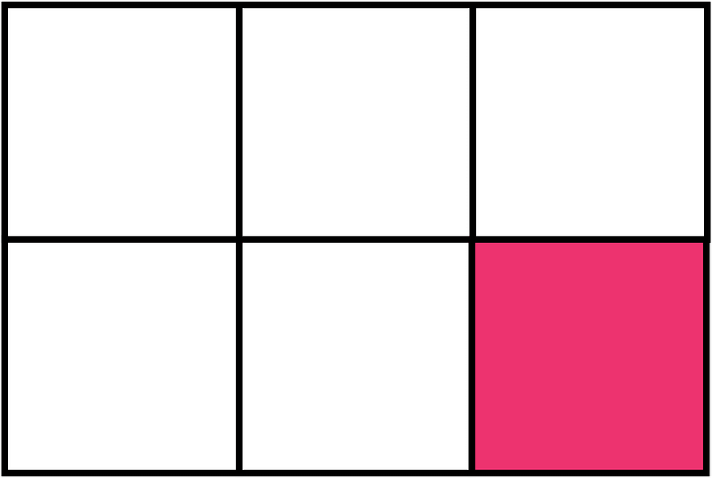 Pink Rectangle Fraction 1:6