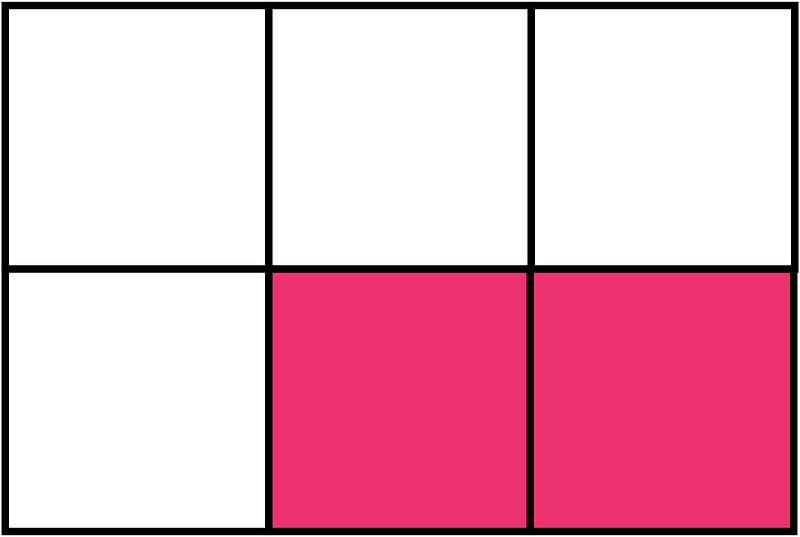 Pink Rectangle Fraction 2:6