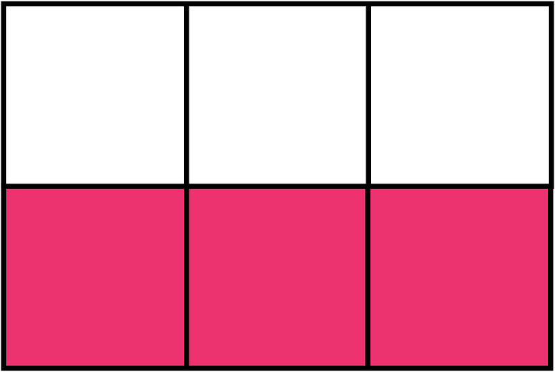 Pink Rectangle Fraction 3:6
