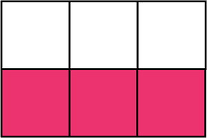 Pink Rectangle Fraction 3:6