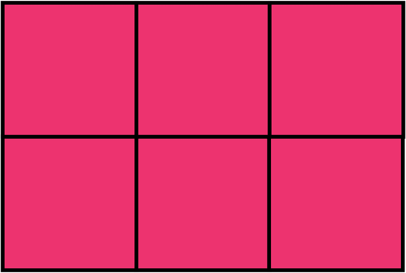 Pink Rectangle Fraction 6:6