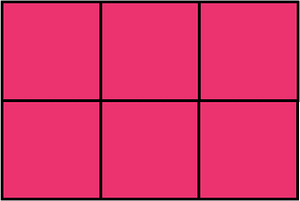 Pink Rectangle Fraction 6:6