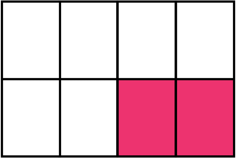Pink Rectangle Fraction 2:8