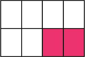 Pink Rectangle Fraction 2:8