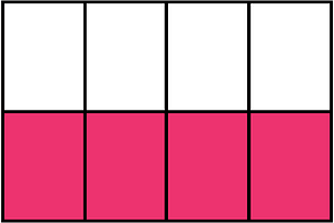 Pink Rectangle Fraction 4:8