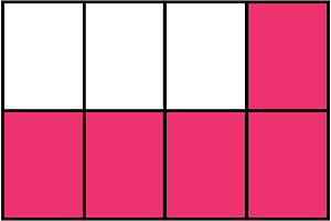 Pink Rectangle Fraction 5:8