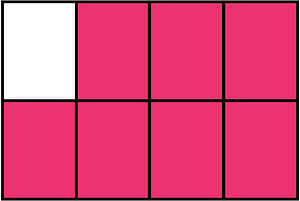 Pink Rectangle Fraction 7:8