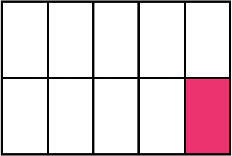 Pink Rectangle Fraction 1:10