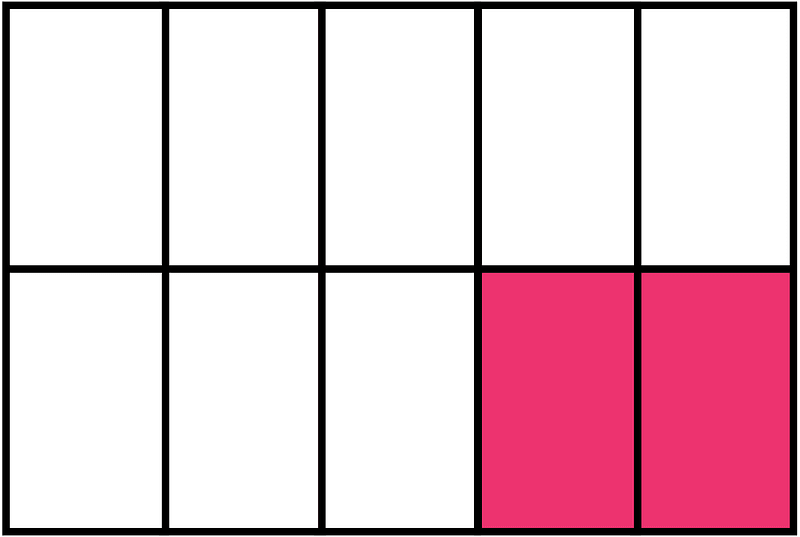 Pink Rectangle Fraction 2:10