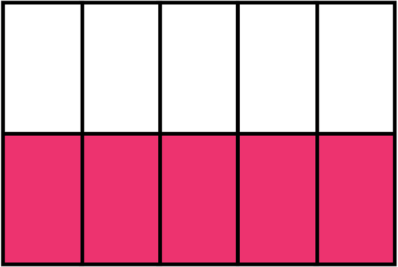 Pink Rectangle Fraction 5:10