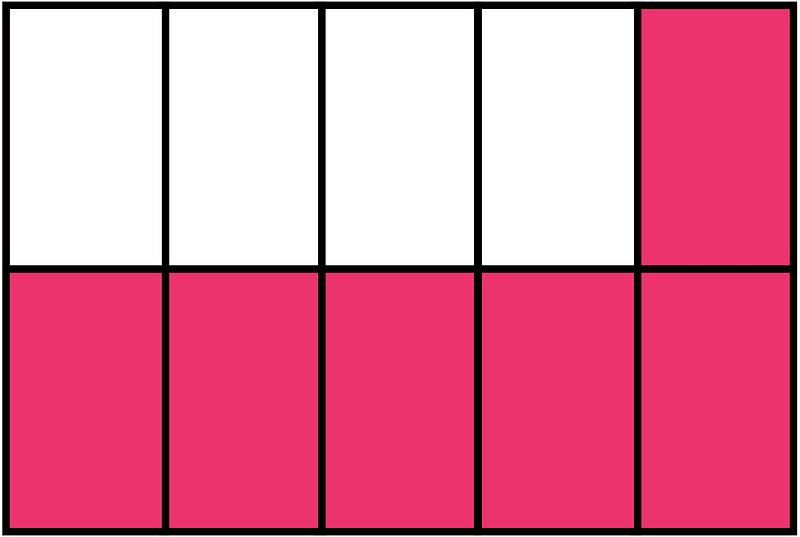 Pink Rectangle Fraction 6:10