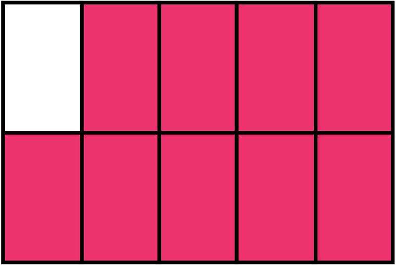 Pink Rectangle Fraction 9:10