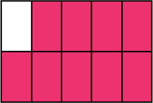 Pink Rectangle Fraction 9:10