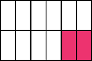 Pink Rectangle Fraction 2:12